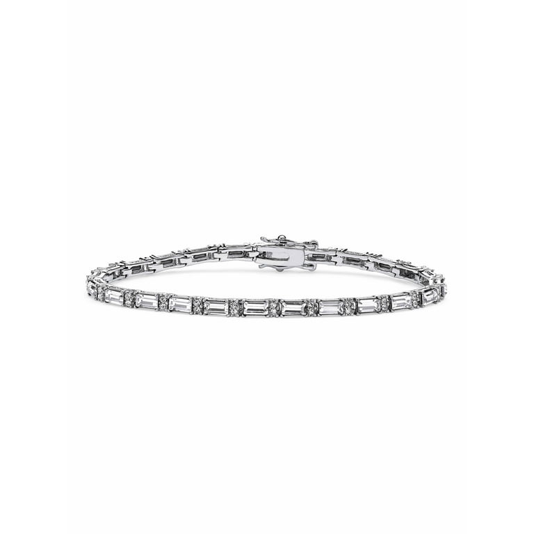 PalmBeach Jewelry Simulated Birthstone Tennis Bracelet Gold Plated or Silvertone