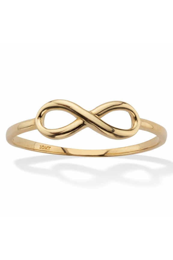 Stackable Infinity Ring Band Solid 10K Yellow Gold