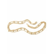 PalmBeach Jewelry Triple-Strand Beaded Ankle Bracelet in 18k Gold-plated Sterling Silver