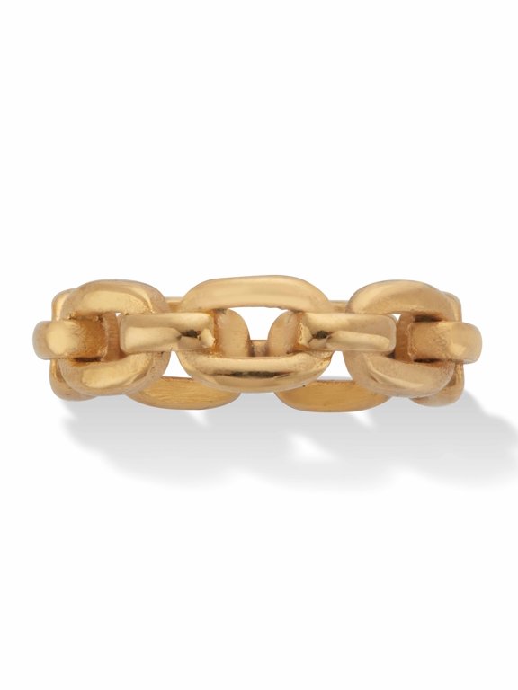 Yellow Gold Ion-Plated Stainless Steel Chain Link Style Ring
