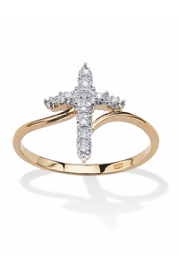PalmBeach White Diamond Accents, Rings, 18K Gold-Plated Sterling Silver
