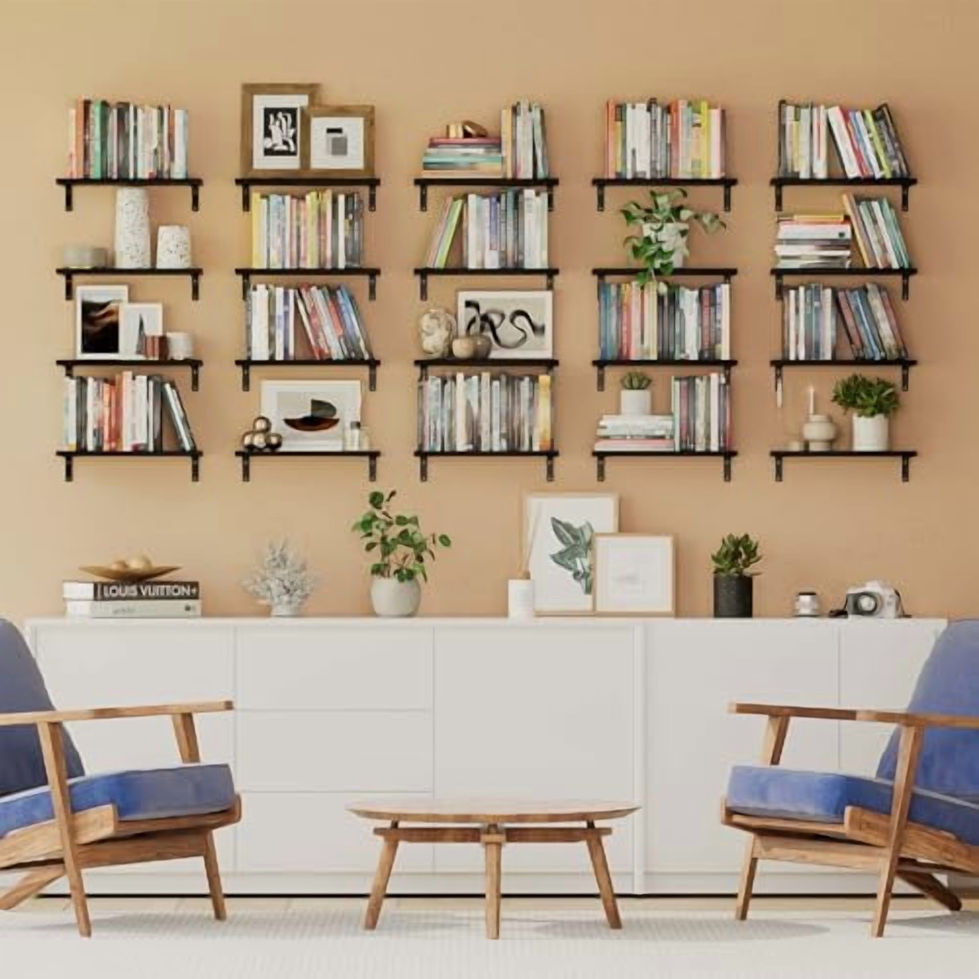 Palma 17'' x 6'' Floating Shelves, Wall Bookshelf for Living Room