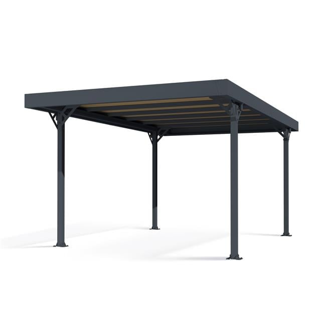 Gray 10' x 16' Aluminum and Polycarbonate Carport Kit