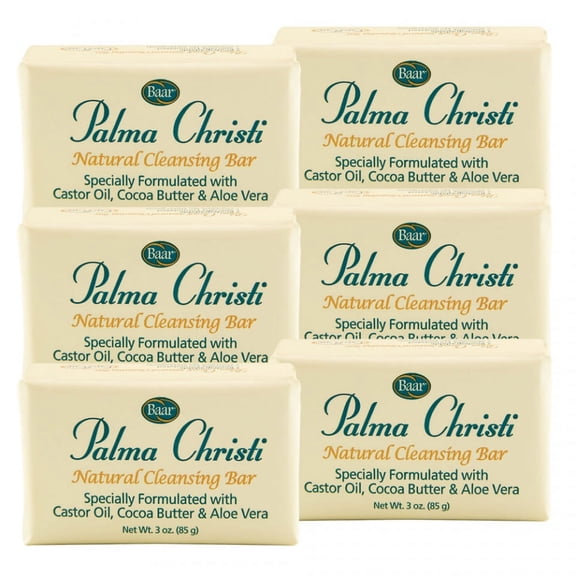 Palma Christi (Castor Oil) Natural Cleansing Bar Soap, 6 bar set