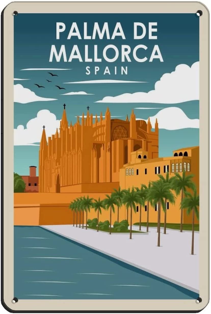 Palma De Mallorca Spain Vintage Travel Sign Retro Sign Metal Aluminium ...