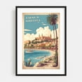 thumbnail image 1 of Palma de Mallorca Vintage Retro Travel Art - Balearic Islands Spain Illustration Travel Poster Vintage Poster Palm Tree Coastal Tropical Beach Architecture Black Framed Wall Art Print 5 x 7 inches, 1 of 8