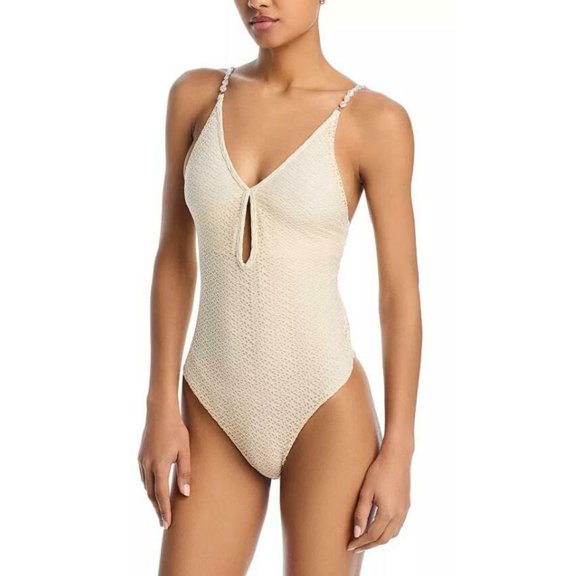 Palmacea Women's Ivory Lucia Keyhole One Piece Swimsuit S NWT
