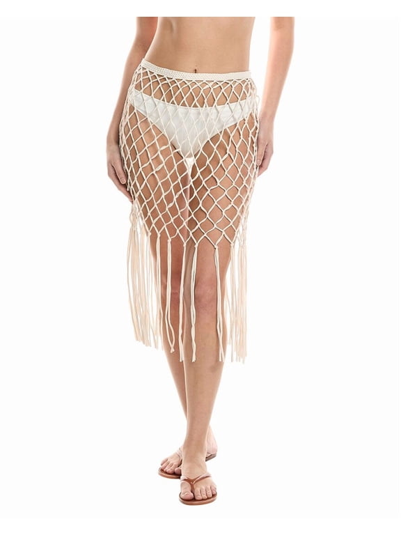 womens Ariel Macrame Cover-Up Skirt, m, White