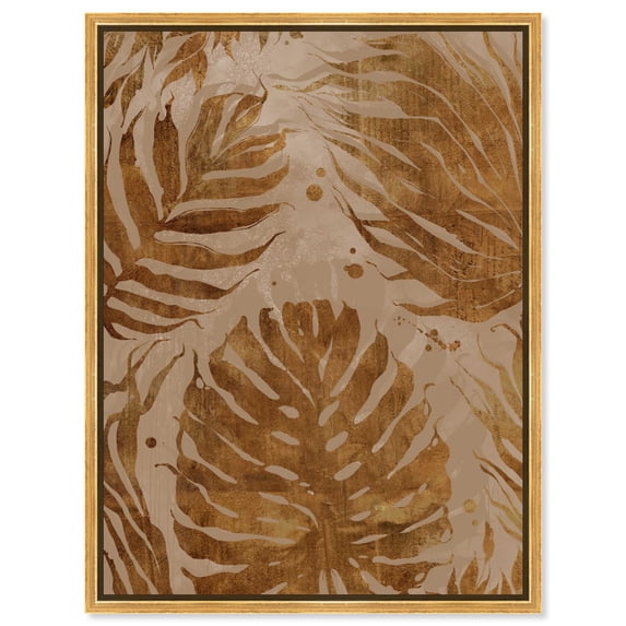 Palmas en dorado Canvas Print Palm Tree Art by Art Remedy, Gold Frame, 30 x 36