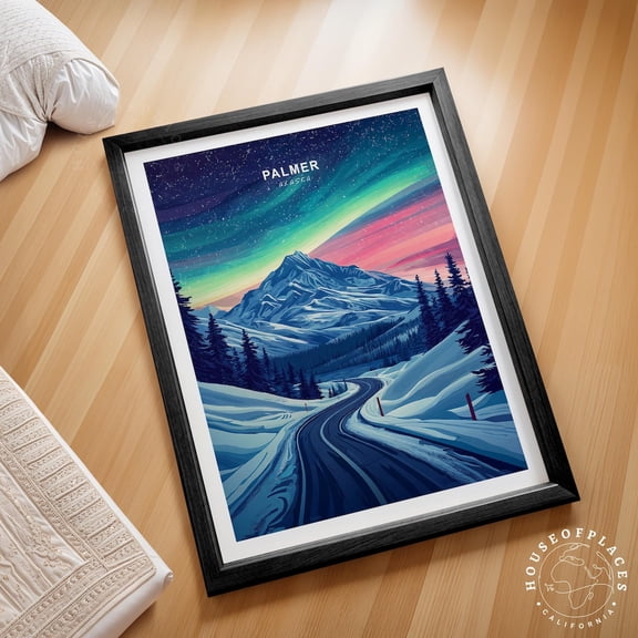 Palmer Alaska Matanuska Valley Mountain Nature Wall Art, Unframed Canvas 12x16in