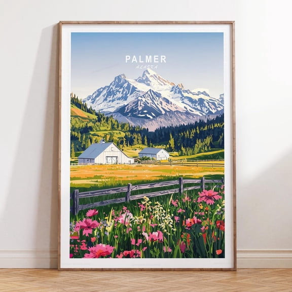 Palmer Alaska Scenic Mountain Valley Print Unframed Paper Print
