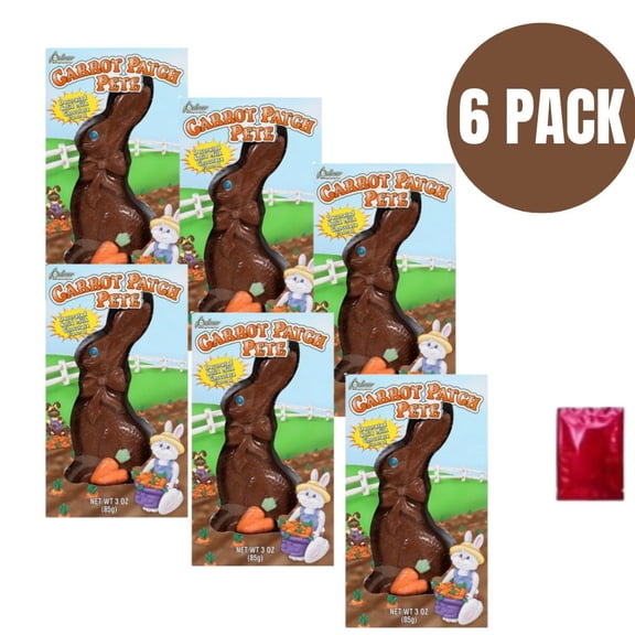 Palmer Carrot Patch Pete Bunny-Shaped Milk Chocolate-Flavored Candy, 6 Pack with BONUS LaPrima Morceau Bonbon