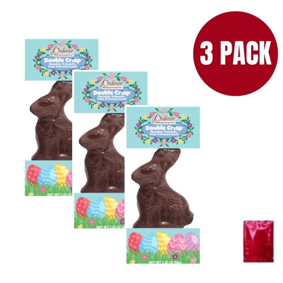 Palmer Double Crisp Chocolaty Candy (3 Pack Bundle)  Crunchy Rice Easter Treats for Baskets and Egg Hunts with Bonus LaPrima Morceau Bonbon