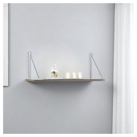 Palmer Floating Wall Decor Wall Mounted Rustic Decorative Hanging Metal Bracket Single Shelf for Books, White/ 2 or Less + White + Open Back + Wood + Wall Mounted + Solid Wood