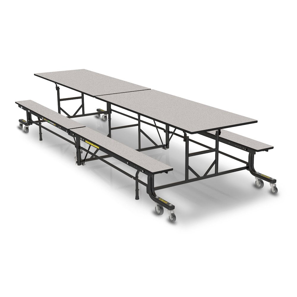 Gray Glace 145'' Industrial Folding Bench Cafeteria Table