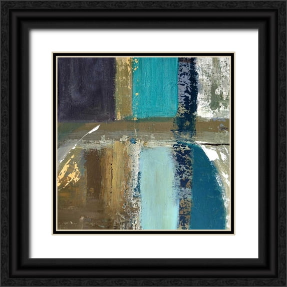 Palmer, Ruth 26x26 Black Ornate Wood Framed with Double Matting Museum Art Print Titled - Indigo Equation II