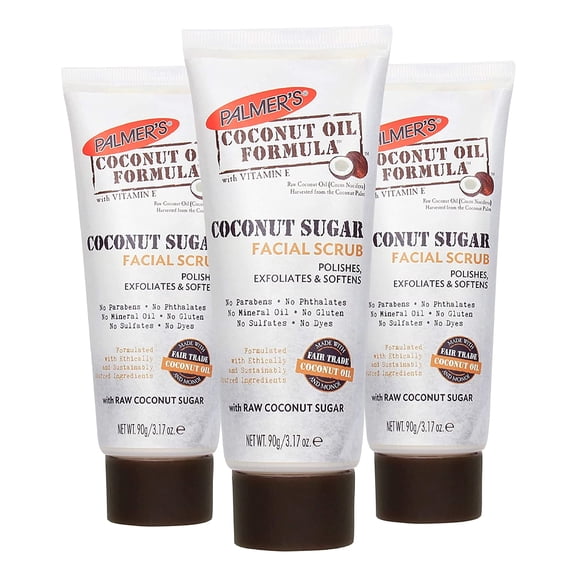 Palmer,S Coconut Oil Formula Coconut Sugar Facial Scrub Exfoliator, 3.17 Ounces (Pack Of 3)