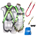 thumbnail image 1 of Palmer Safety Fall Protection Safety Harness Kit I 5pt Full Body, 6' Single Lanyard, 18" D-Ring Extender I Dorsal D-ring I OSHA ANSI Compliant Personal Equipment (Hi Vis Green - 2XL), 1 of 6