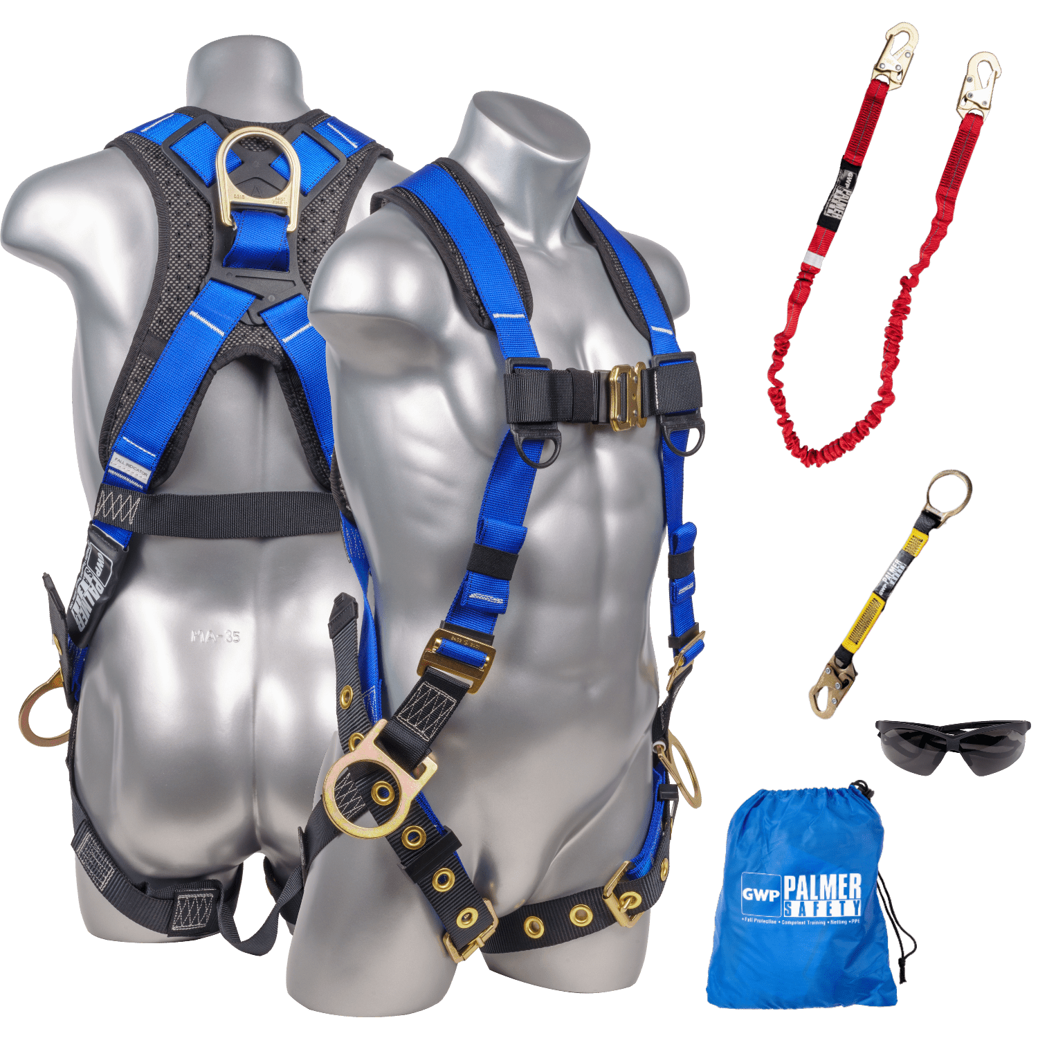 Fall Protection Extender Palmer Safety Fall Protection Safety Harness Kit I 5pt Full Body, 6 ...