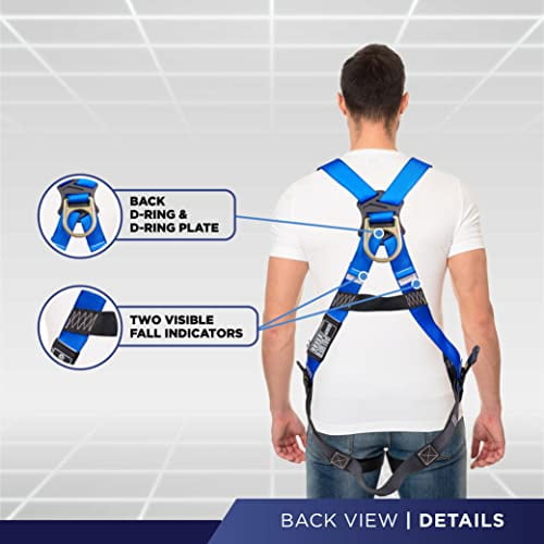 Palmer Safety Full Body Harness 5pt Adjustment, Dorsal D-Ring, Grommet ...