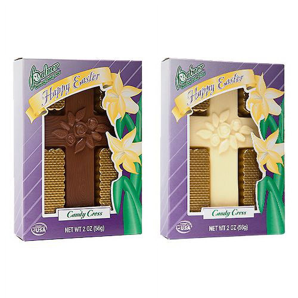 Palmer Solid White or Milk Chocolate Cross 2 oz.