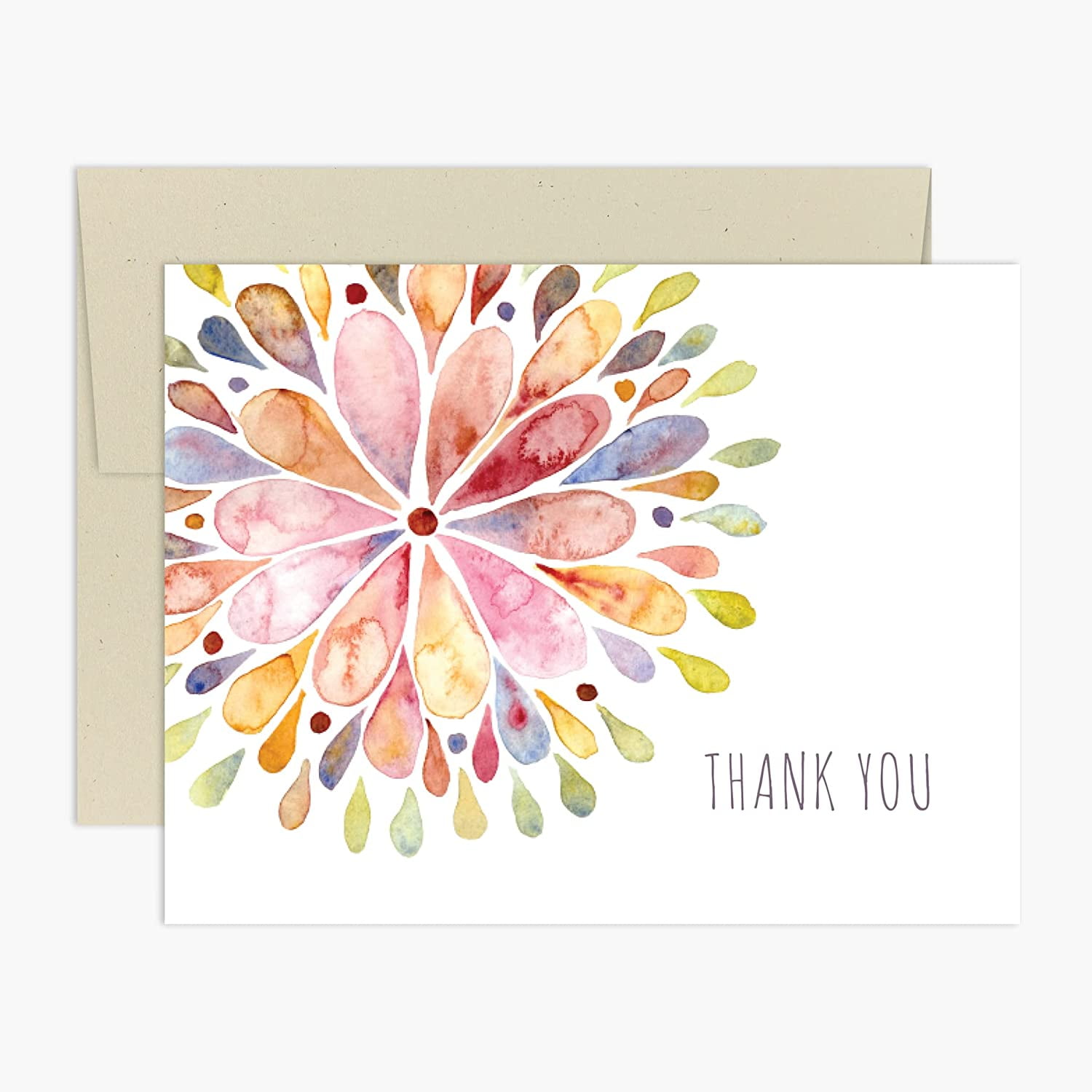 Blank Watercolor Greeting Cards with Envelopes - 30 Pack