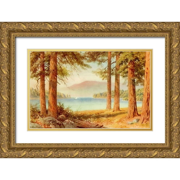 Palmer, Sutton 24x17 Gold Ornate Wood Framed with Double Matting Museum Art Print Titled - Lake Tahoe-California 1914