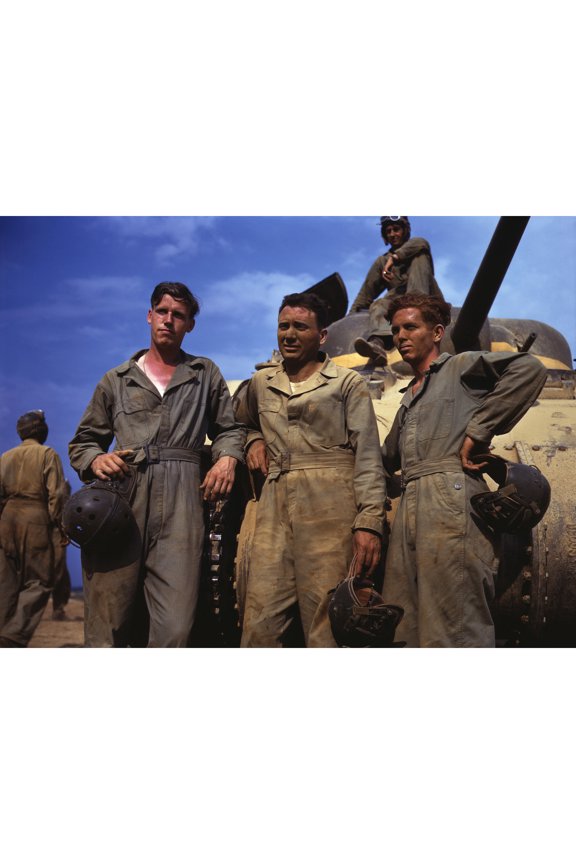 Palmer War WWII 1942 M4 Sherman Tank Crew Extra Large XL Wall Art Poster Print