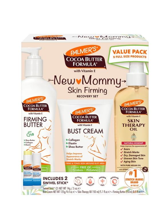 Palmer's Cocoa Butter Formula New Mommy Pregnancy Recovery Kit for Post-Natal Skin Firming, Stretch Marks, and Scars