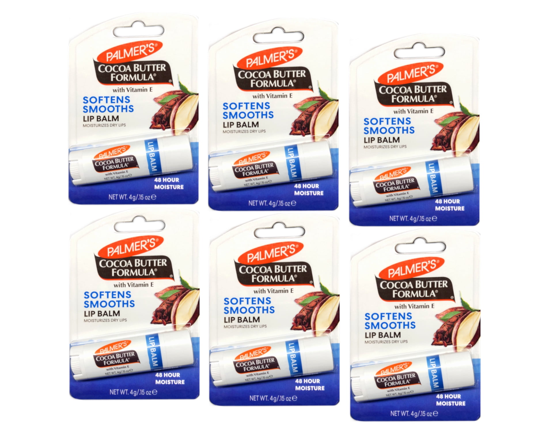 Palmer's Cocoa Butter Formula Original Ultra Moisturizing Lip Balm, 0.15 Oz. (Pack of 6