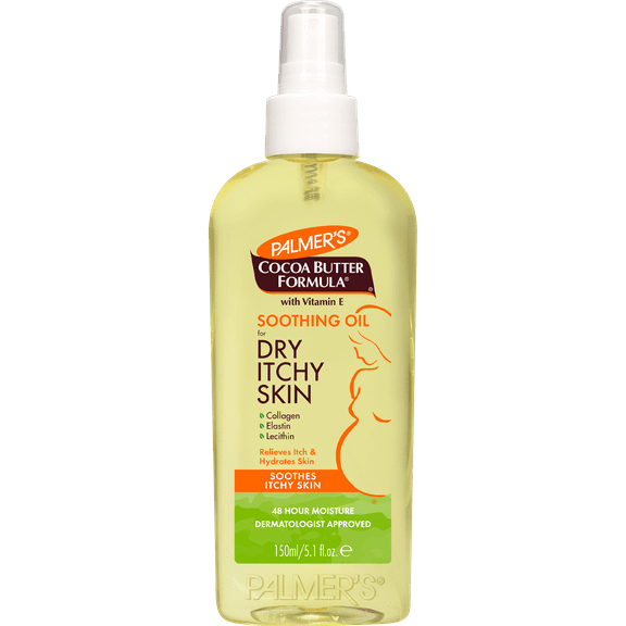 Palmer's Cocoa Butter Formula Soothing Oil, 5.1 oz. Vitamin E for Dry, Itchy Skin. Pregnancy-safe Relief