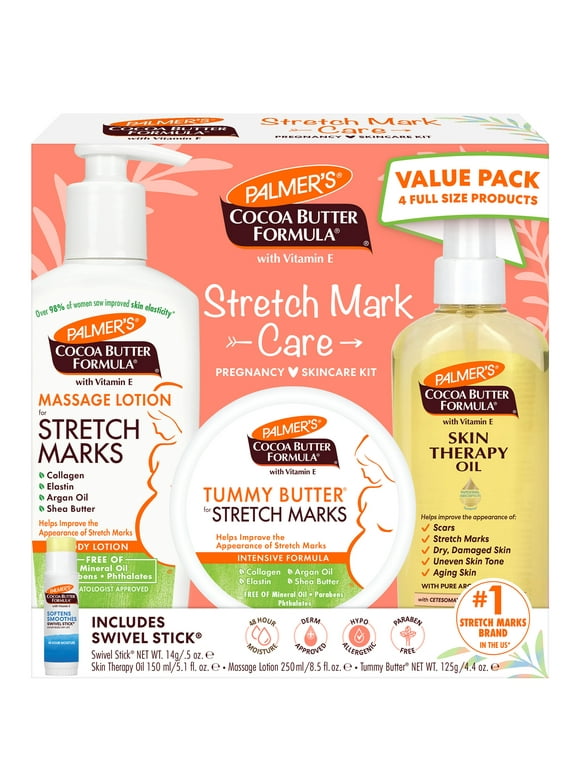 Palmer's Cocoa Butter Formula Stretch Mark and Pregnancy Pre-Natal Skin Care Kit for Stretch Marks, Scars and Dry Skin