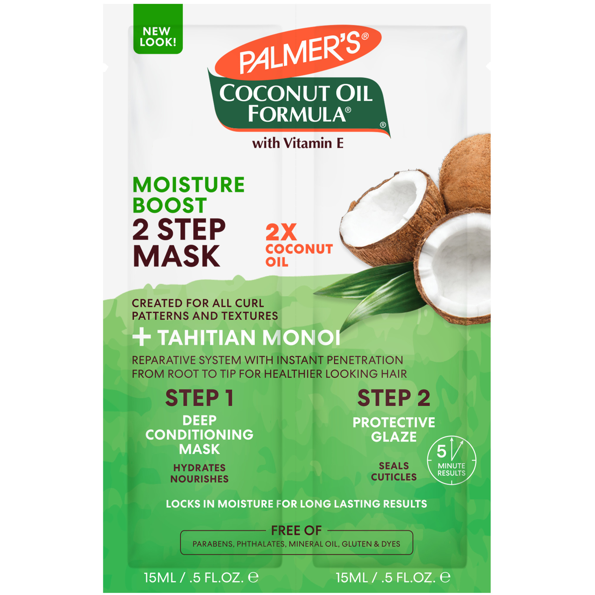 Palmer's Coconut Oil Formula Moisture Boost 2-Step Hair Mask, 1 oz. - image 1 of 13