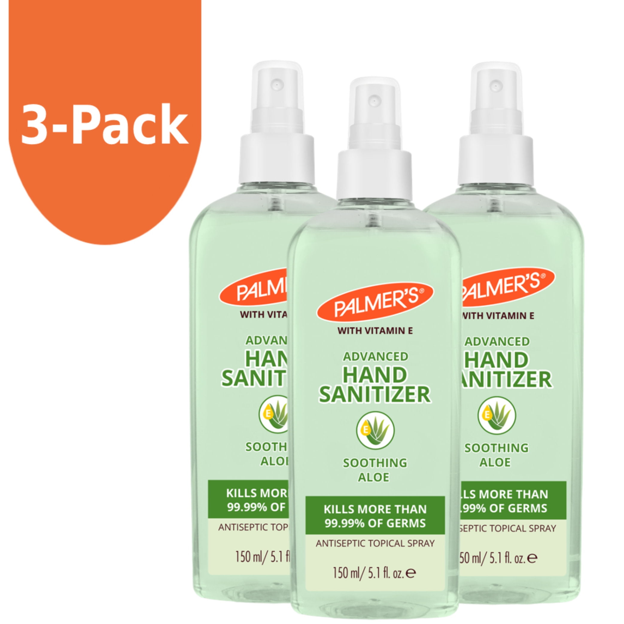 Palmer's Hand Sanitizer Spray with Aloe 5.1 fl oz (3 Pack)