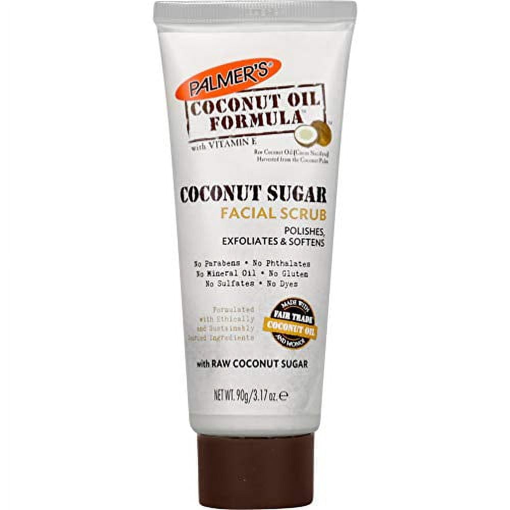 Palmer's Raw Coconut Sugar Facial Scrub, Exfoliator Face Wash, Gently Polishes & Softens Skin, 3.17 Ounce (Pack of 1)