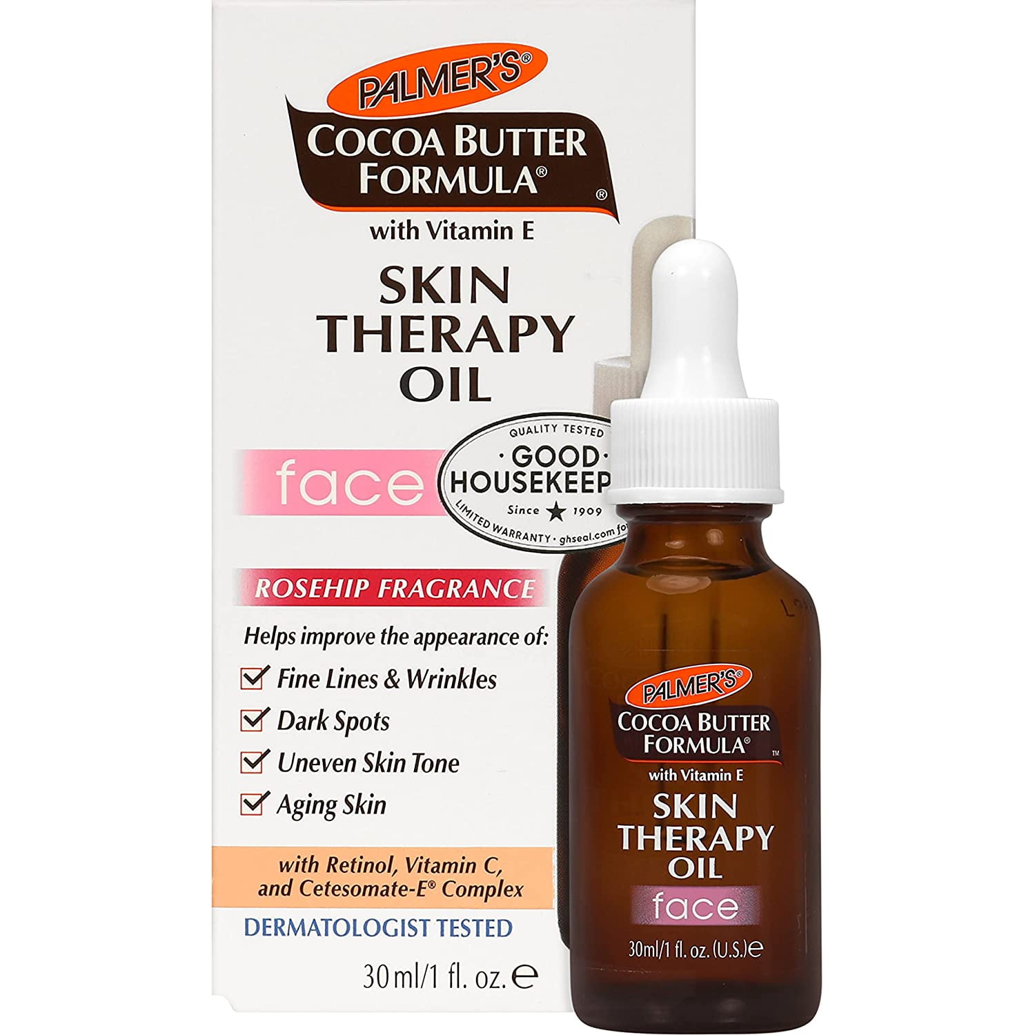 Palmer'sESRB Cocoa Butter Formula Moisturizing Skin Therapy Oil for Face with Vitamin E, Rosehip Fragrance, 1 Ounce