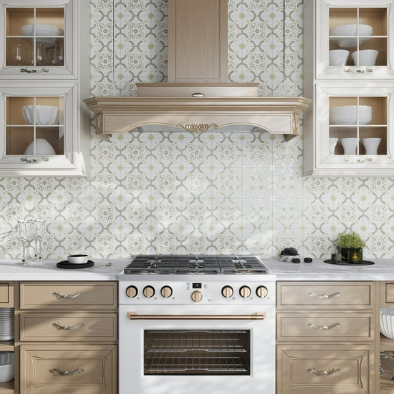 Palmera 9x9 Muted WYG Porcelain Floral Square Wall and Floor Tile (6.96 sq ft/case) - 13 Pack