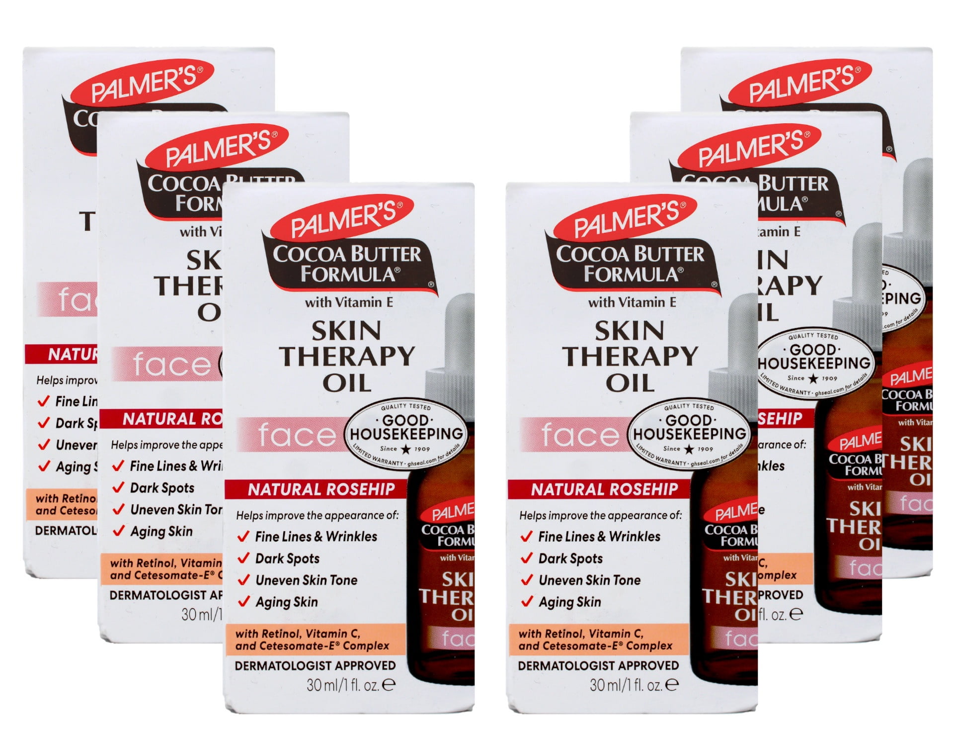 Palmers Cocoa Butter Formula Skin Therapy Oil For Face, 1 Oz, 6 Pack