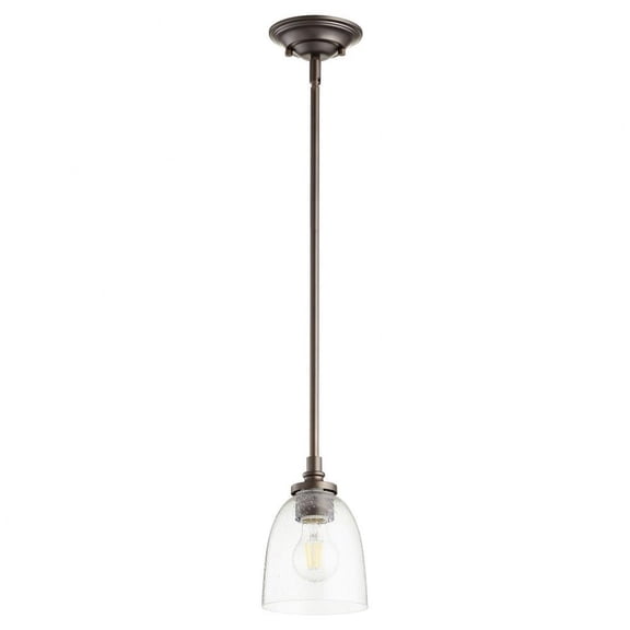 Palmerston Broadway 1 Light Pendant in Bailey Street Home Home Collection Style 5.25 inches Wide By 7 inches High-Oiled Bronze Finish-Clear Glass