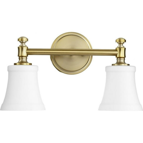 Palmerston Broadway 2 Light Bathroom Light in Bailey Street Home Home Collection Style 16.63 inches Wide By 8.75 inches High-Aged Brass Finish-Satin