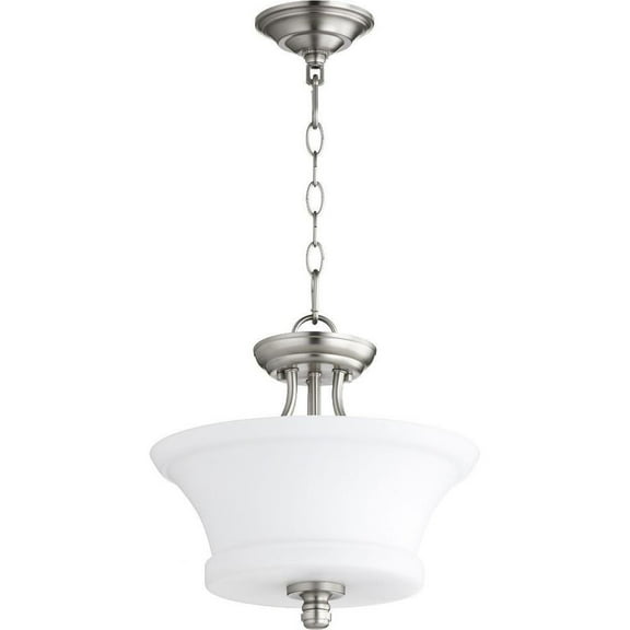 Palmerston Broadway 2 Light Dual Mount Pendant in Bailey Street Home Home Collection Style 13 inches Wide By 13.5 inches High-Satin Nickel Finish