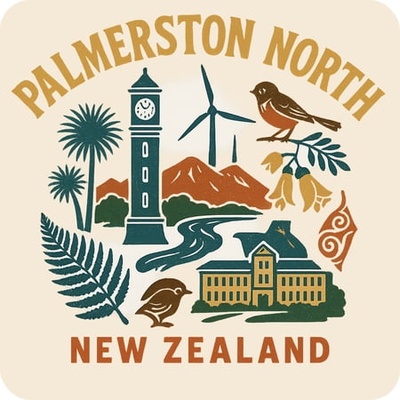 Palmerston North New Zealand Keepsakes Souvenir Vinyl Sticker – Destination Travel Keepsake Collectible (3-Inches Wide)