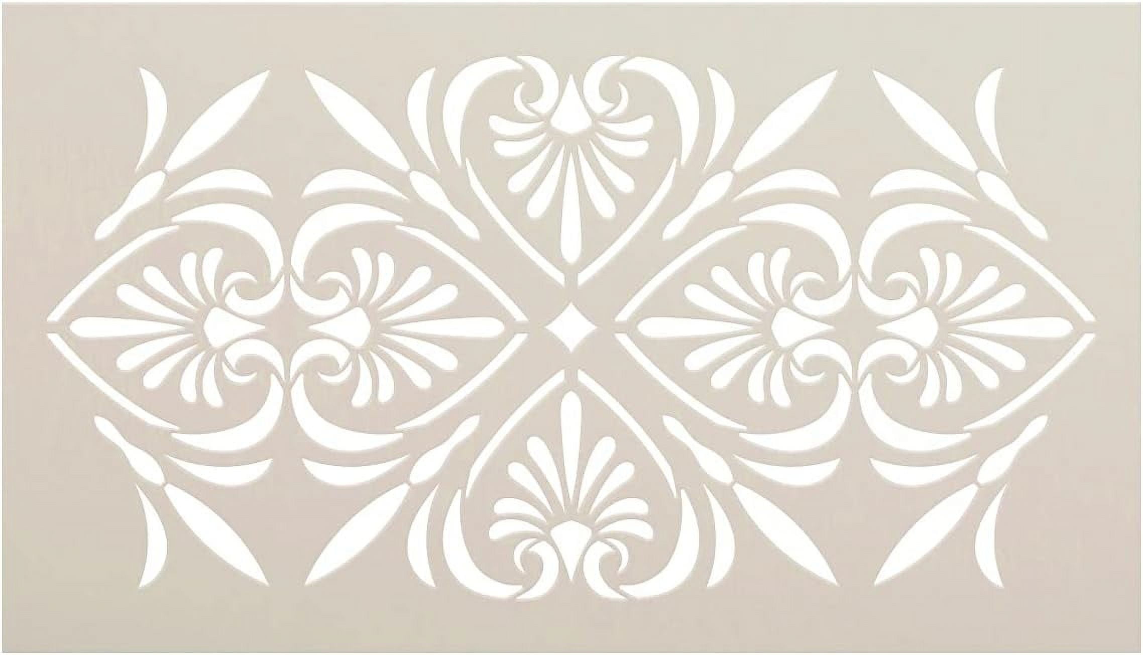 Palmette Quatrefoil Border Pattern Stencil By Craft DIY Greek