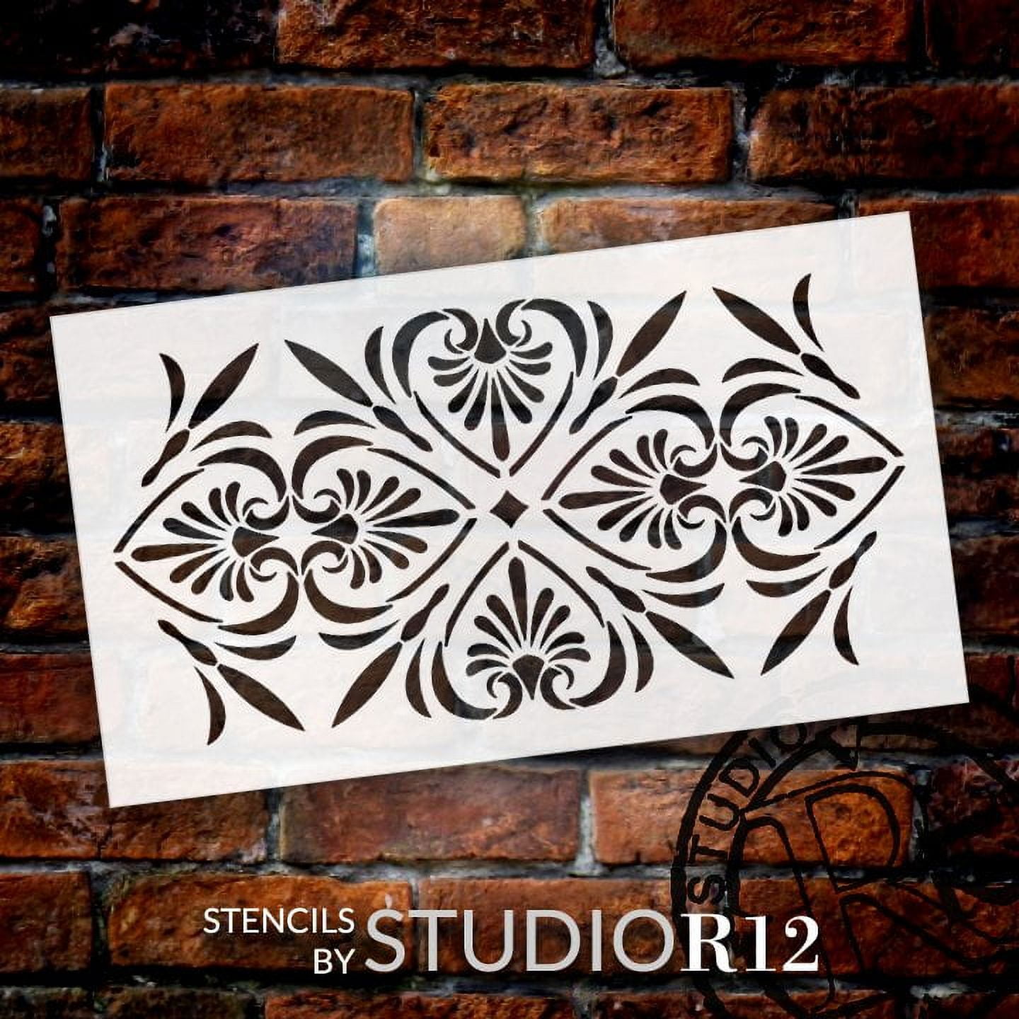 Stencil MiNiS - Leaf Border Stencil, stencils for furniture, crafts &  DIY 10534