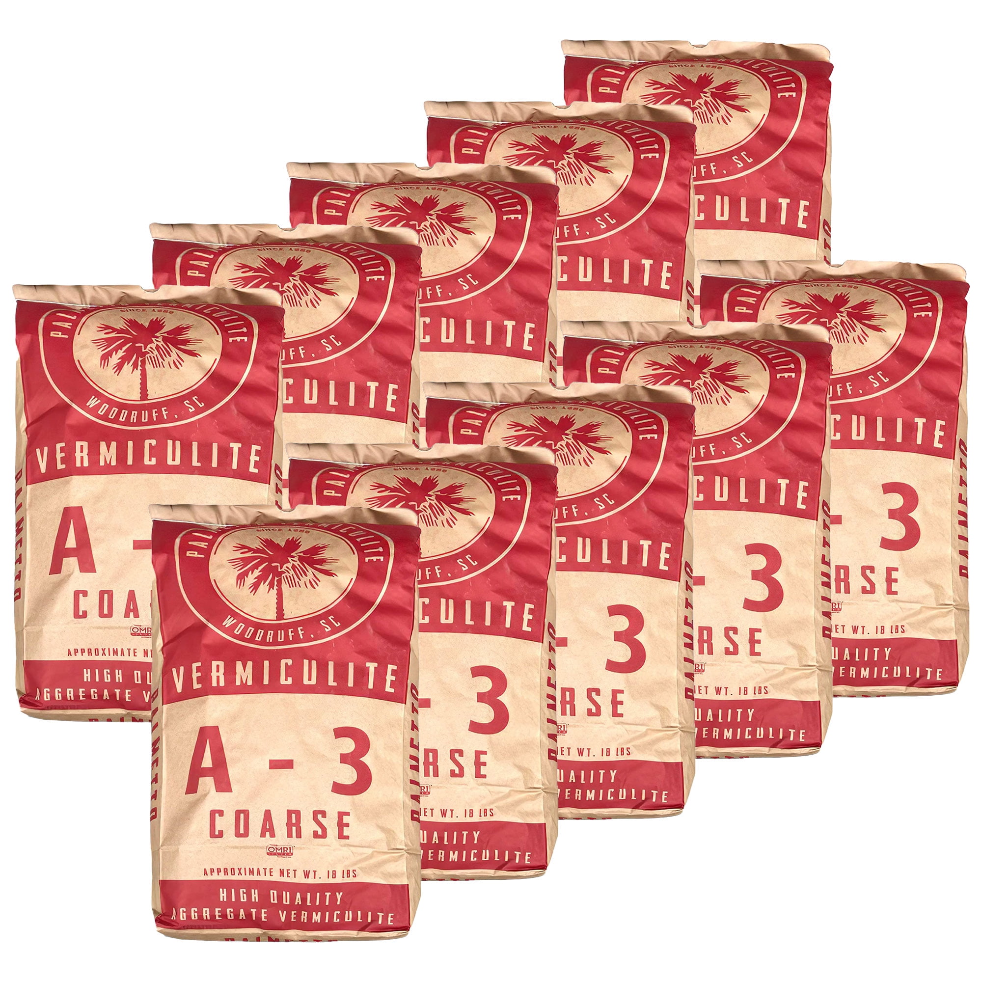 Palmetto 18 Pack 4 Cu Ft Organic Grade 3 Coarse Vermiculite Planting Soil Additive