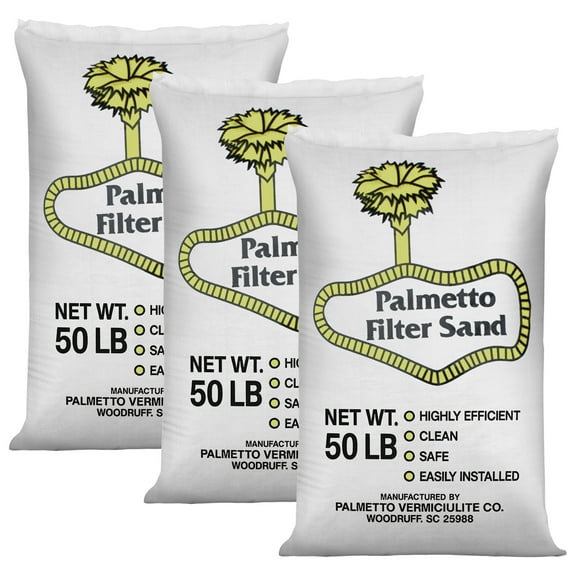Palmetto 3 Pack Filter Sand Residential & Commercial Pool Sand Filters, 50 Pound