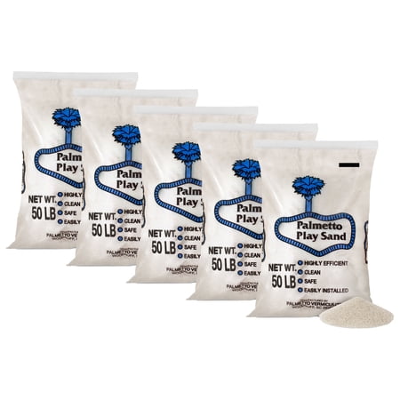 Palmetto 5 Pack Soft Play Sand, Safe Low-Dust Natural Sand for Sandboxes, 50 lbs