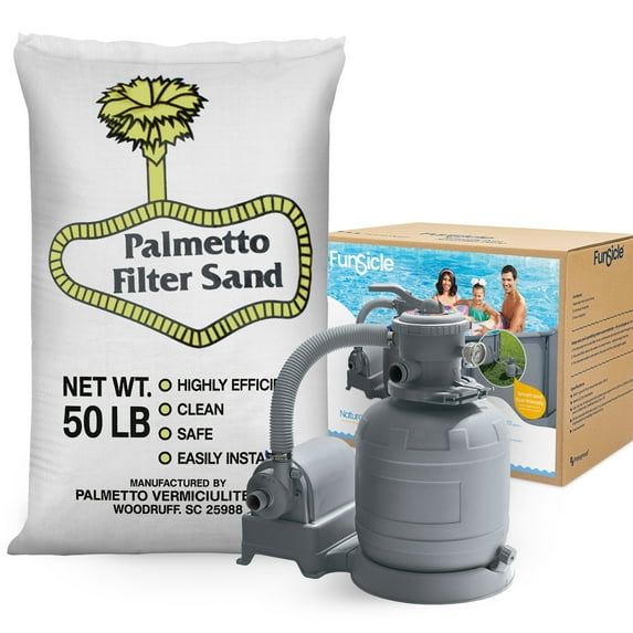 Palmetto Filter Sand for Pool Sand Filters, 50 Pound & Funsicle Sand Filter Pump