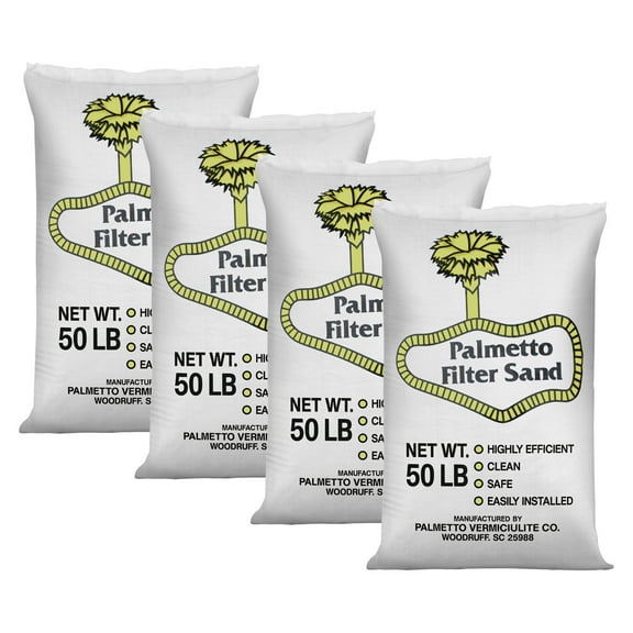 Palmetto 50lb Bag Natural Pool Filter Sand for Residential & Commercial Use, 4 Pack