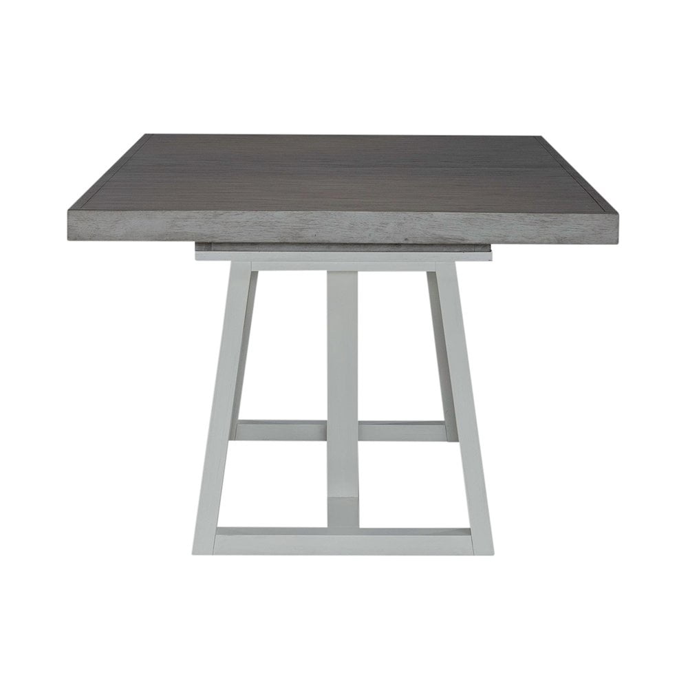 Driftwood and Shell White Extendable Double Pedestal Dining Table